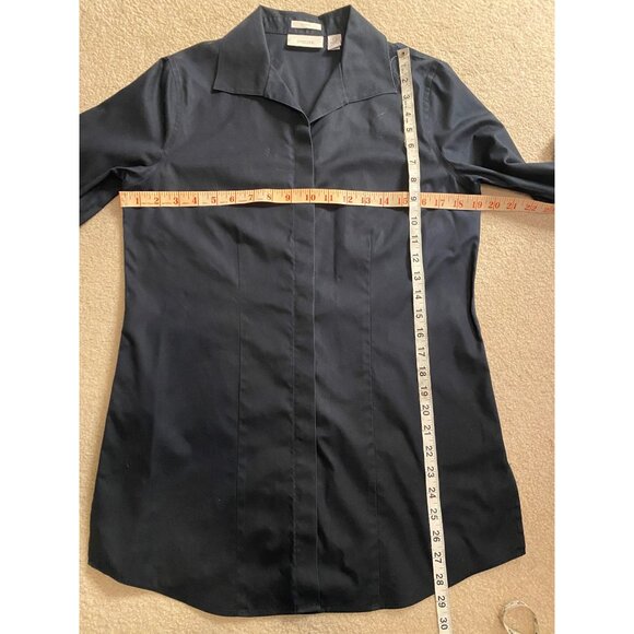 Chico's Long Navy Blue Dress Shirt - Picture 2 of 3